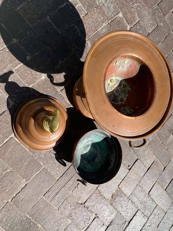 Brass Coal Warmer ( 60 x 43 x 43 cm )