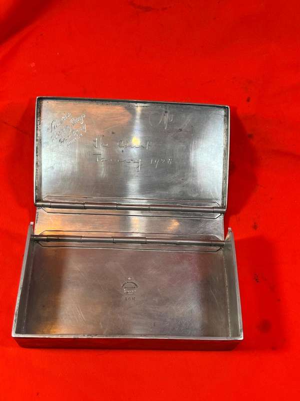 Rare Victorian Sandwich Box in Leather Case by James Dixon & Sons, Sheffield