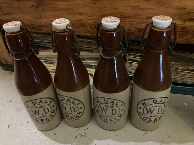 Collection of 10 Stoneware Ginger Bottles