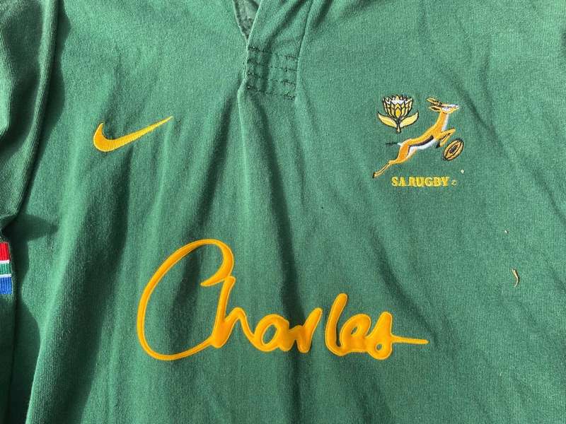 Rugby : Rare Springbok Jersey , Charles ,  no no