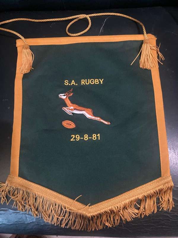 Springbok Rugby Pennant 1981 ( 34 x 28 cm )