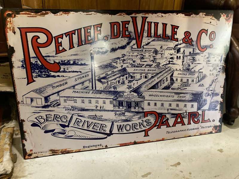 Sign : Repro of a Rare Paarl Retief De Ville Bergrivier Works ( 80 x 50 cm )