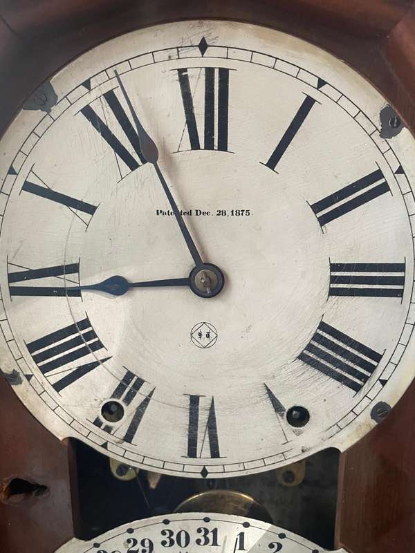 Mahogany Cased Calender Clock