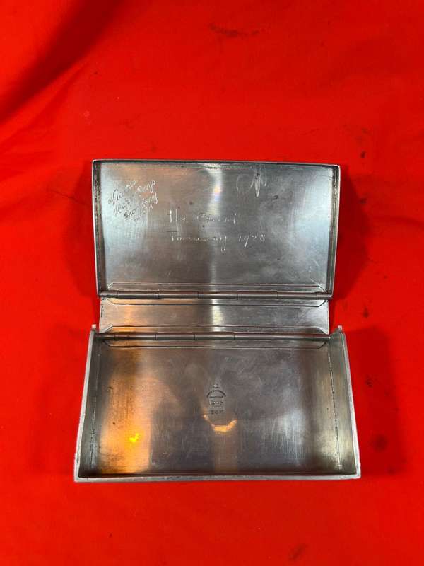 Rare Victorian Sandwich Box in Leather Case by James Dixon & Sons, Sheffield