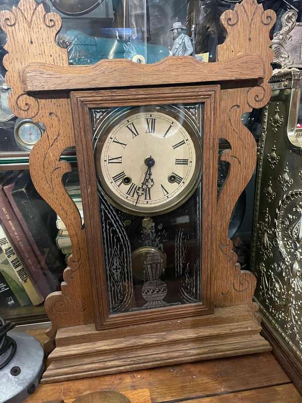 Oak Ansonia Mantelclock ( 52 cm , working)