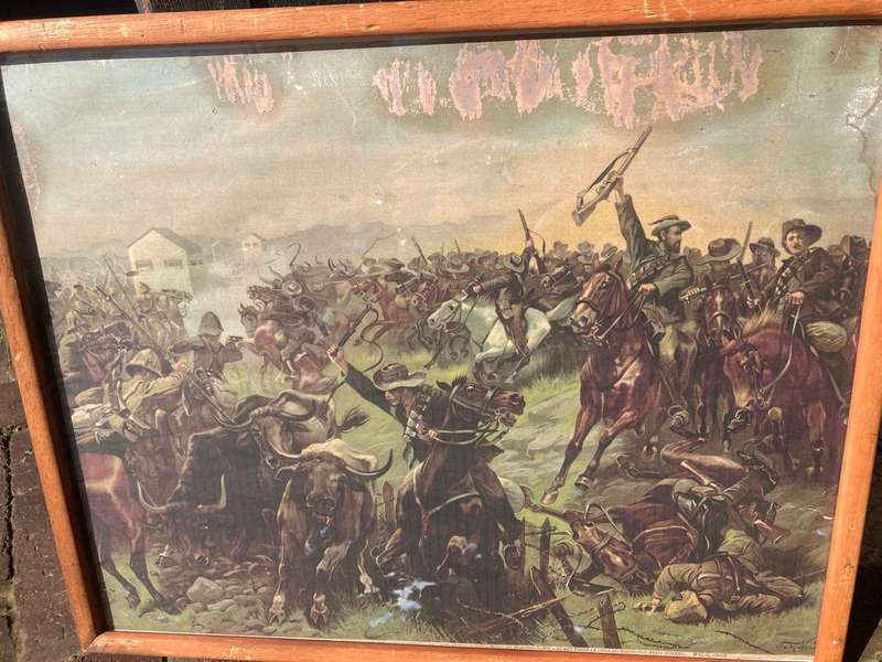 Boer War: Rare Print of De Wet breaking thru the blockhouses. Fritz Neumann