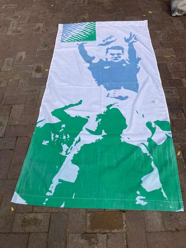 Rugby: Pair of 95 Worldcup Lamppole Flags ( 195 x 100cm )