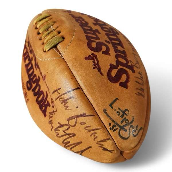 Rugby Ball: Genuine Leather Springbok Rugby Ball signed by 2002 Stormers