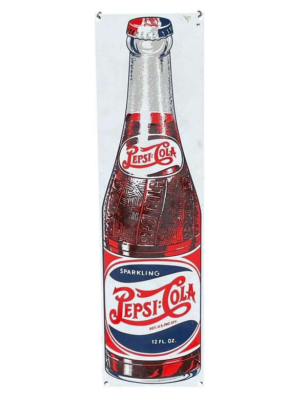Enamel Pepsi Sign ( 53 x 25 cm ) Pepsico Inc 1992