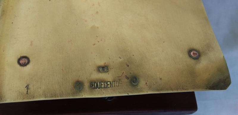 Rare Brass and Mahogany Apothecary Scale ( 25 x 15 x 13 cm )
