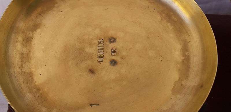 Rare Brass and Mahogany Apothecary Scale ( 25 x 15 x 13 cm )