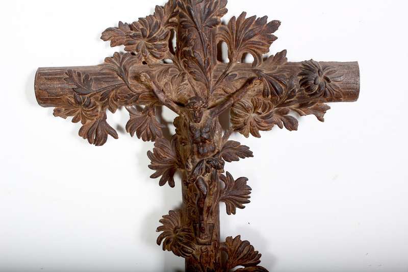 Rare French Cast Iron Crucifix ( 110 x 52 cm )