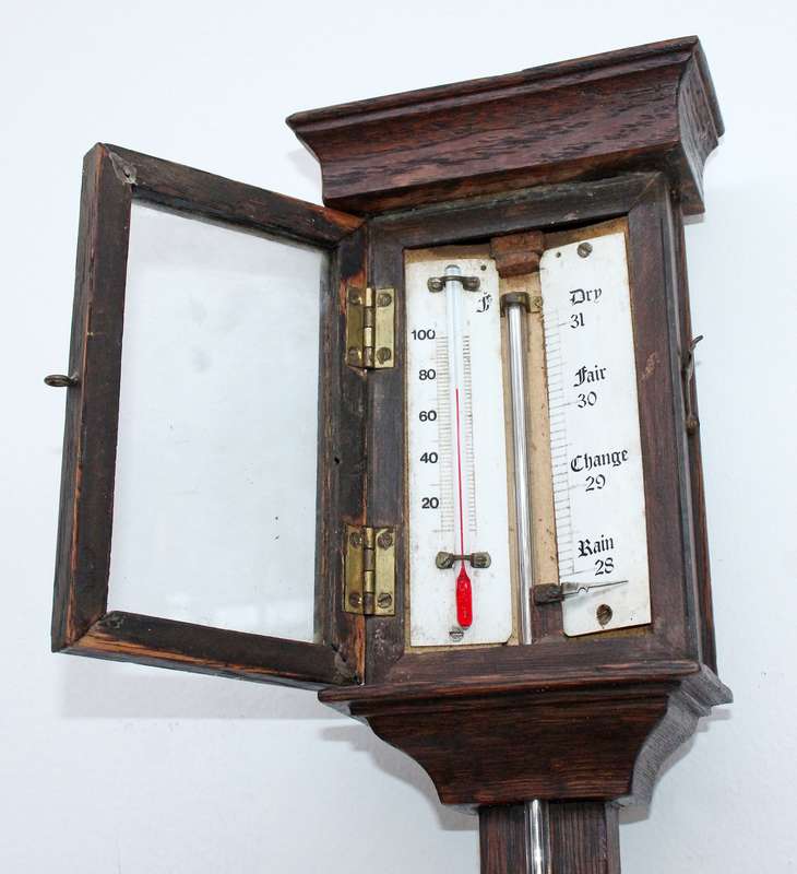 Victorian Mahogany Stick Barometer (95 cm )