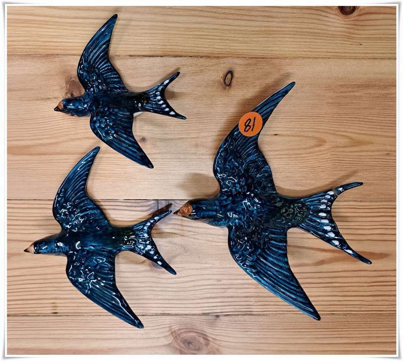 Collection of 3 Flying Beswick Swallows ( 15/18, 12/15,11/10cm)