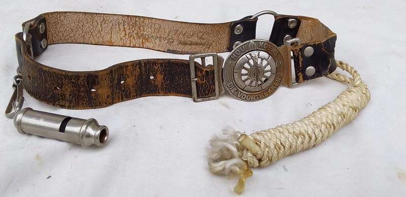 Vintage Voortrekker Belt with Rope and Whistle