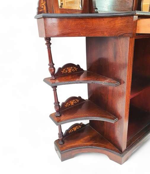 Superb Burr Walnut and Marquetry Inlaid Etagere circa 1900 ( 115 x 35 x 180 cm )