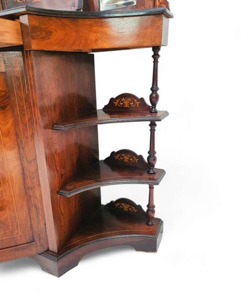 Superb Burr Walnut and Marquetry Inlaid Etagere circa 1900 ( 115 x 35 x 180 cm )