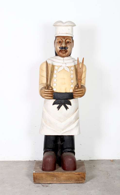 Vintage Wooden Chef Figurine ( 135 cm )