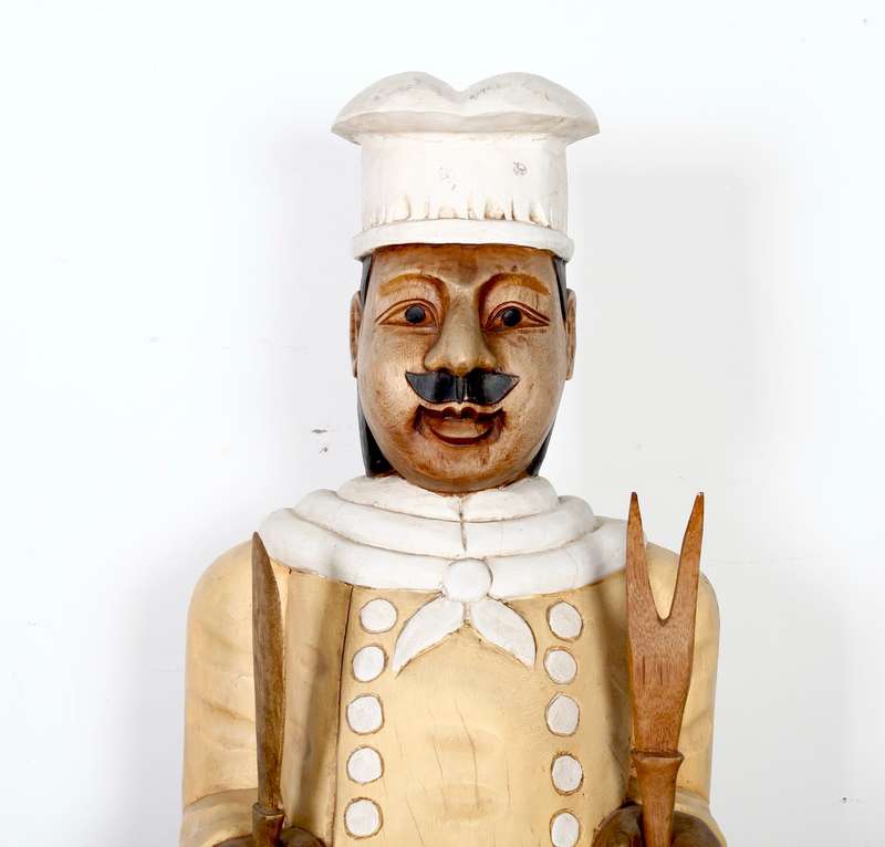 Vintage Wooden Chef Figurine ( 135 cm )