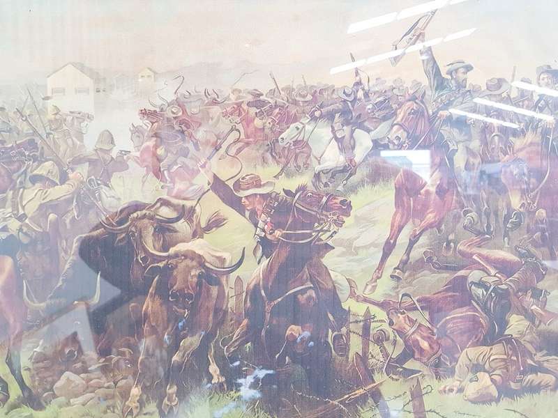 Boer War: Rare Print of De Wet breaking thru the blockhouses. Fritz Neumann