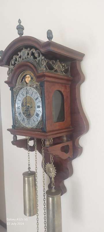 Rare Dutch Moonphase Wall Clock (50 cm , working )