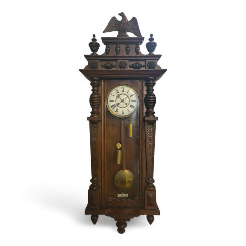 Beautiful German Mahogany Regulator Wall Clock ( 136 x 50 x 20 cm )