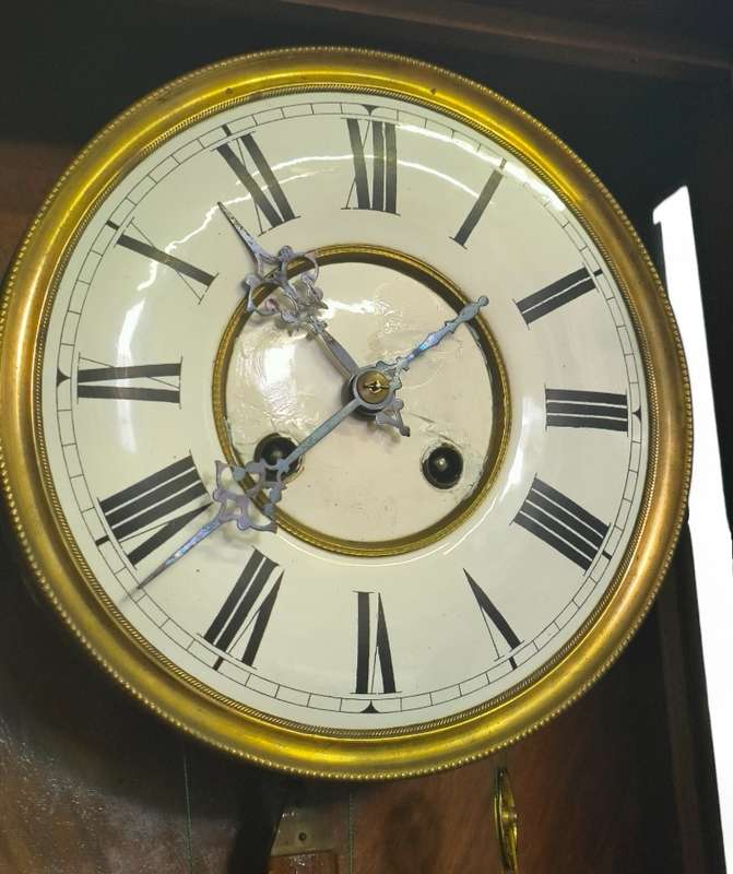 Beautiful German Mahogany Regulator Wall Clock ( 136 x 50 x 20 cm )