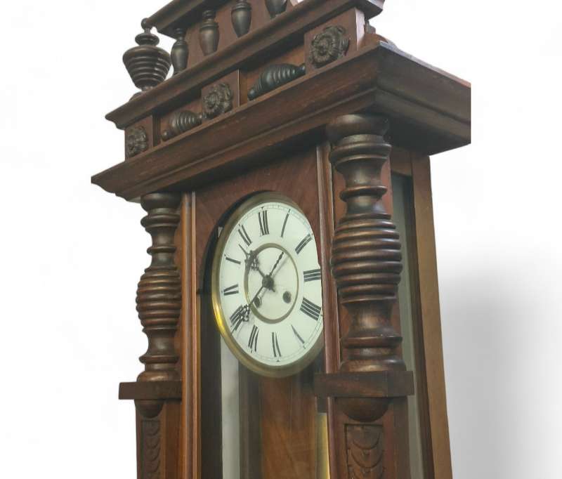 Beautiful German Mahogany Regulator Wall Clock ( 136 x 50 x 20 cm )