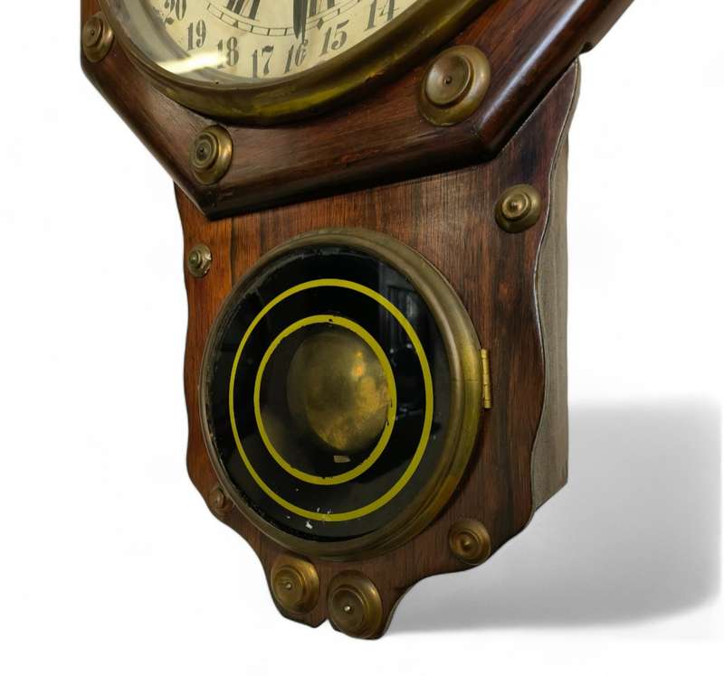 Mahogany Cased Calendar Clock ( 64 x 42 x 12 cm )