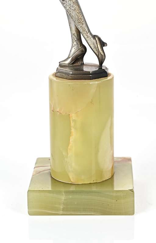 Art Deco Dancer by Joseph Lorenzl , Bronze ande Ivory on Onyx base . Signed 23 cm