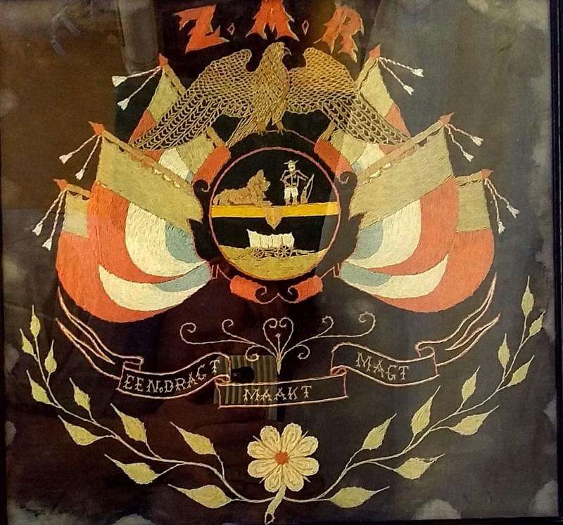 Boer War: Hand Embroided ZAR Coat of Arms ( 40 x 38 cm )