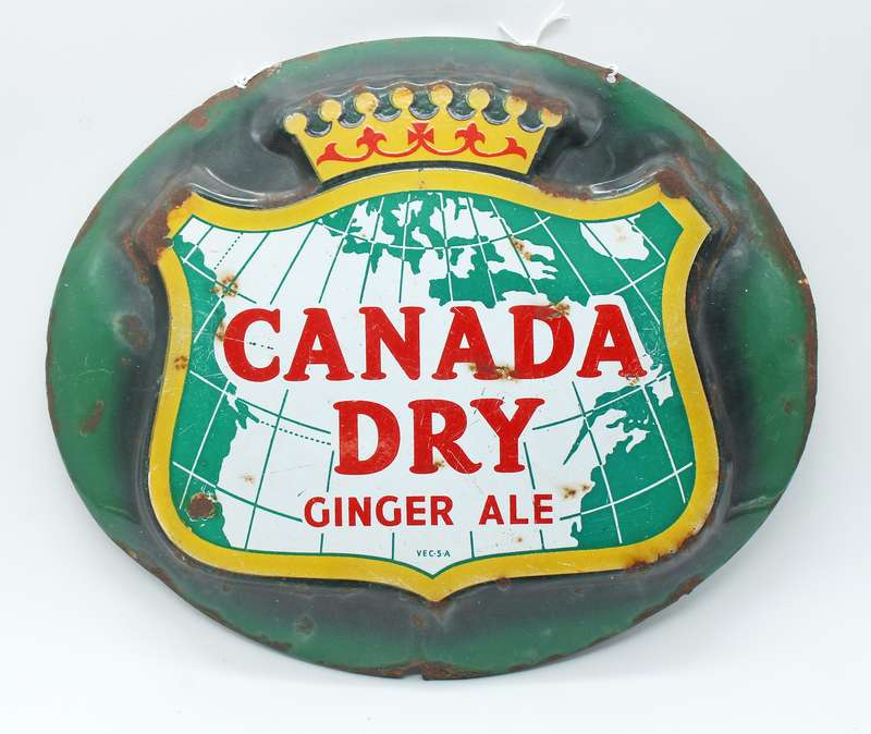 Original Enamel Canada Dry Button Sign ( 49 x 40 cm )