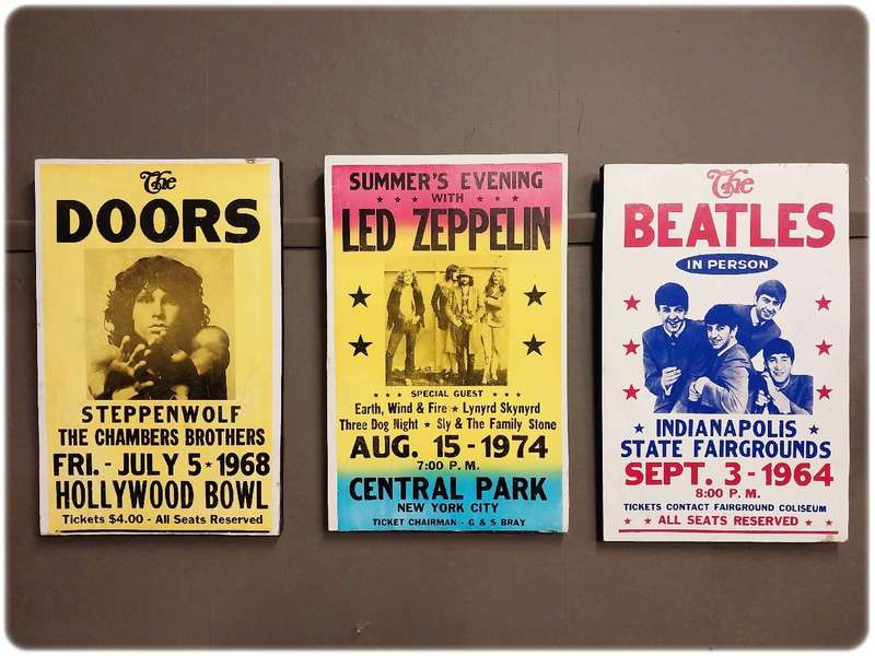 Collection of 3 Pop Concert Posters. ( 55 x35 cm , Blocked)