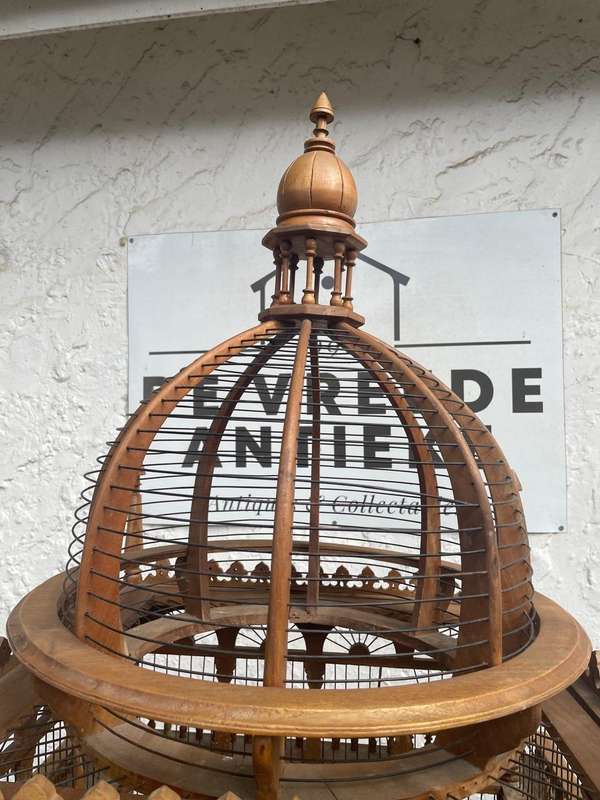 Beautiful Ornate Wooden Birdcage on Stand( 200 x 68 x 68 cm )