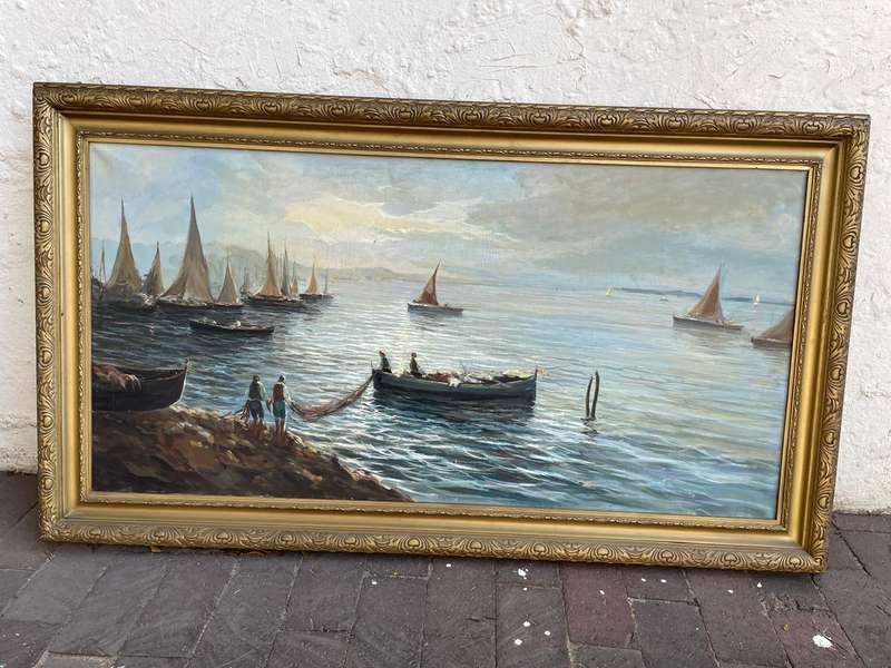 Huge Victorian Oil on canvass (138 x 80 cm )