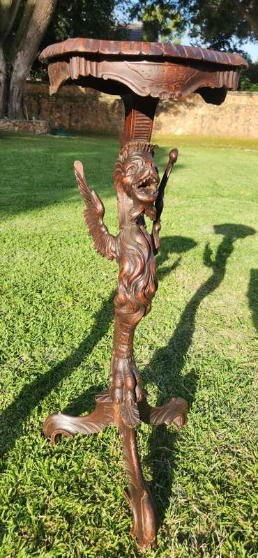 Rare French pair of Candlestands circa 1860, Beauty and Beast ( 95 cm )