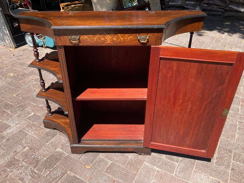Superb Burr Walnut and Marquetry Inlaid Etagere circa 1900 ( 115 x 35 x 180 cm )
