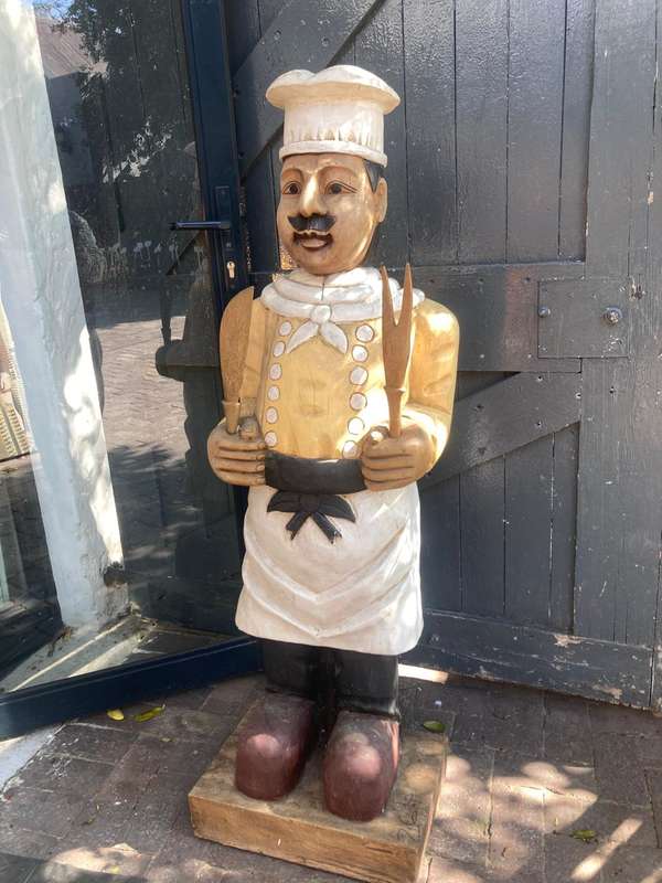 Vintage Wooden Chef Figurine ( 135 cm )