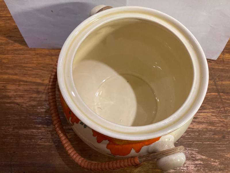 Rare Clarice Cliff Biscuit Barrel Orange Taormina Pattern
