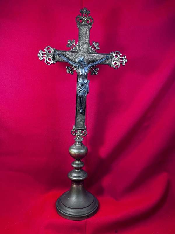 Beautiful Brass and Metal Church Crucifix ( 52 cm )