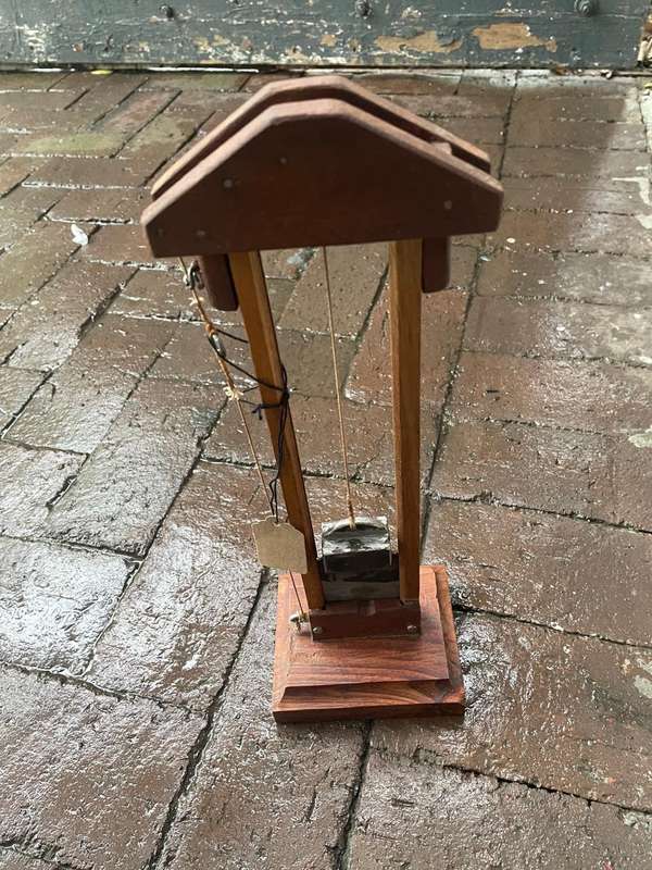 Two Vintage Wooden Models: Guilotine and Flamefthrower