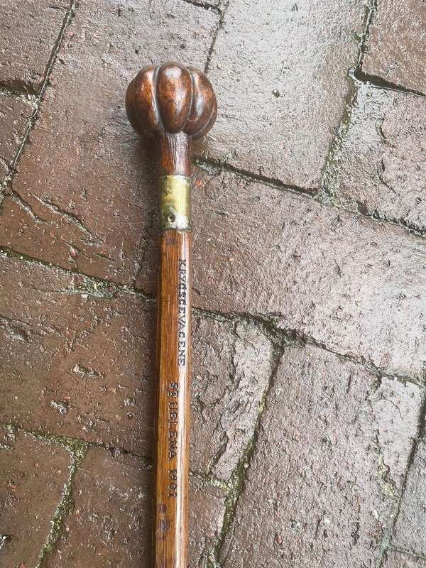 Boer War : POW Walking Stick St Helena 1901