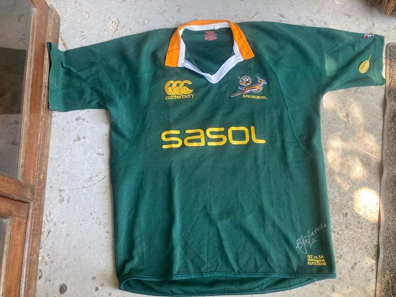 Rugby: Springbok Players Jersey vs All Blacks