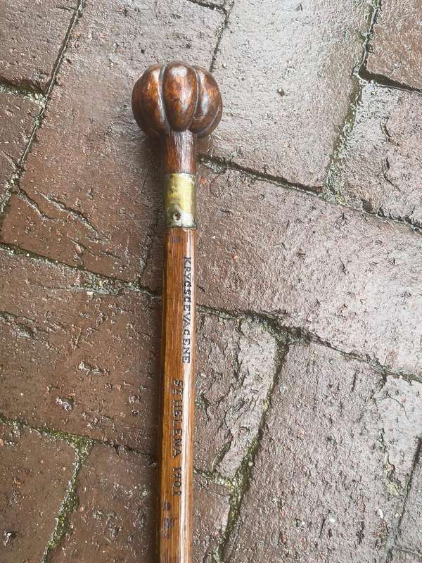 Boer War : POW Walking Stick St Helena 1901