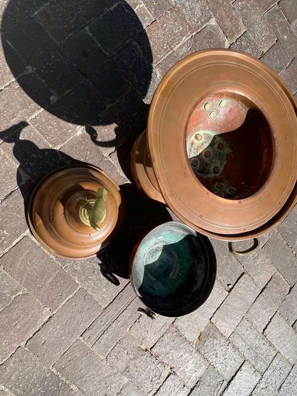 Brass Coal Warmer ( 60 x 43 x 43 cm )