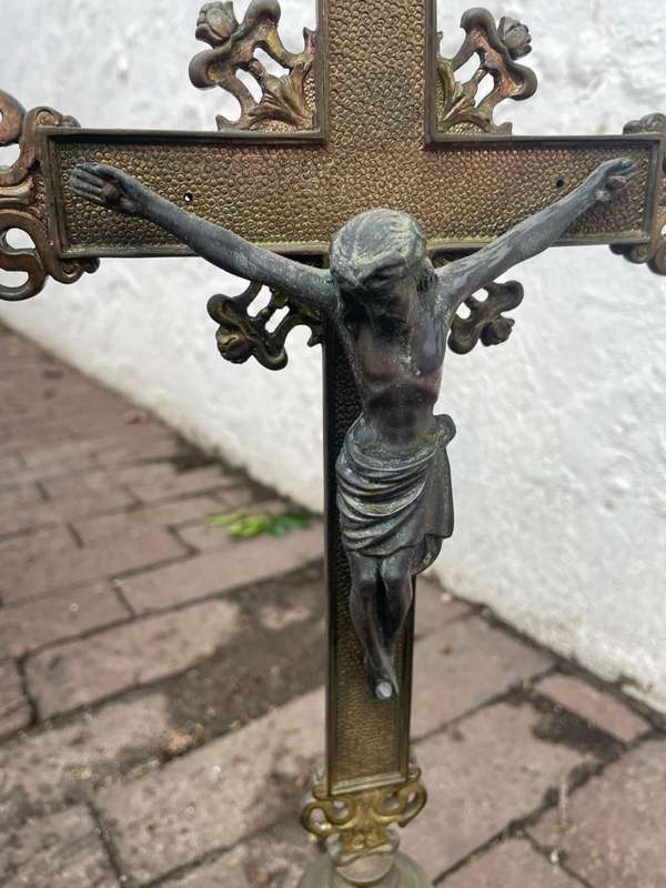 Beautiful Brass and Metal Church Crucifix ( 52 cm )