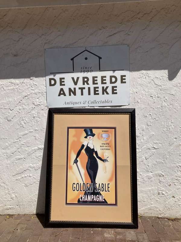 Huge Art Deco Framed Advertising Poster( 135 x 104cm )