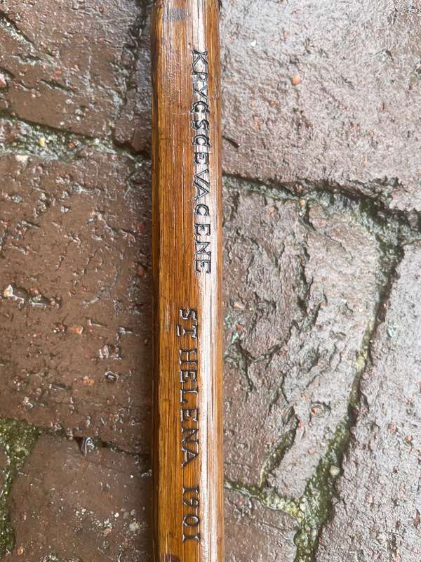Boer War : POW Walking Stick St Helena 1901