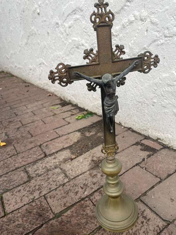 Beautiful Brass and Metal Church Crucifix ( 52 cm )