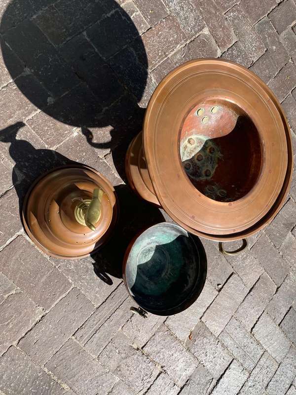 Brass Coal Warmer ( 60 x 43 x 43 cm )